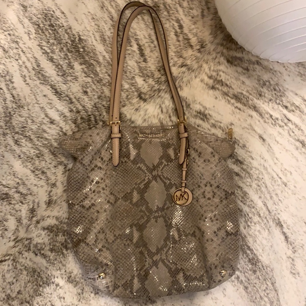 Faux Snake Skin Michael Kors Tote Bag